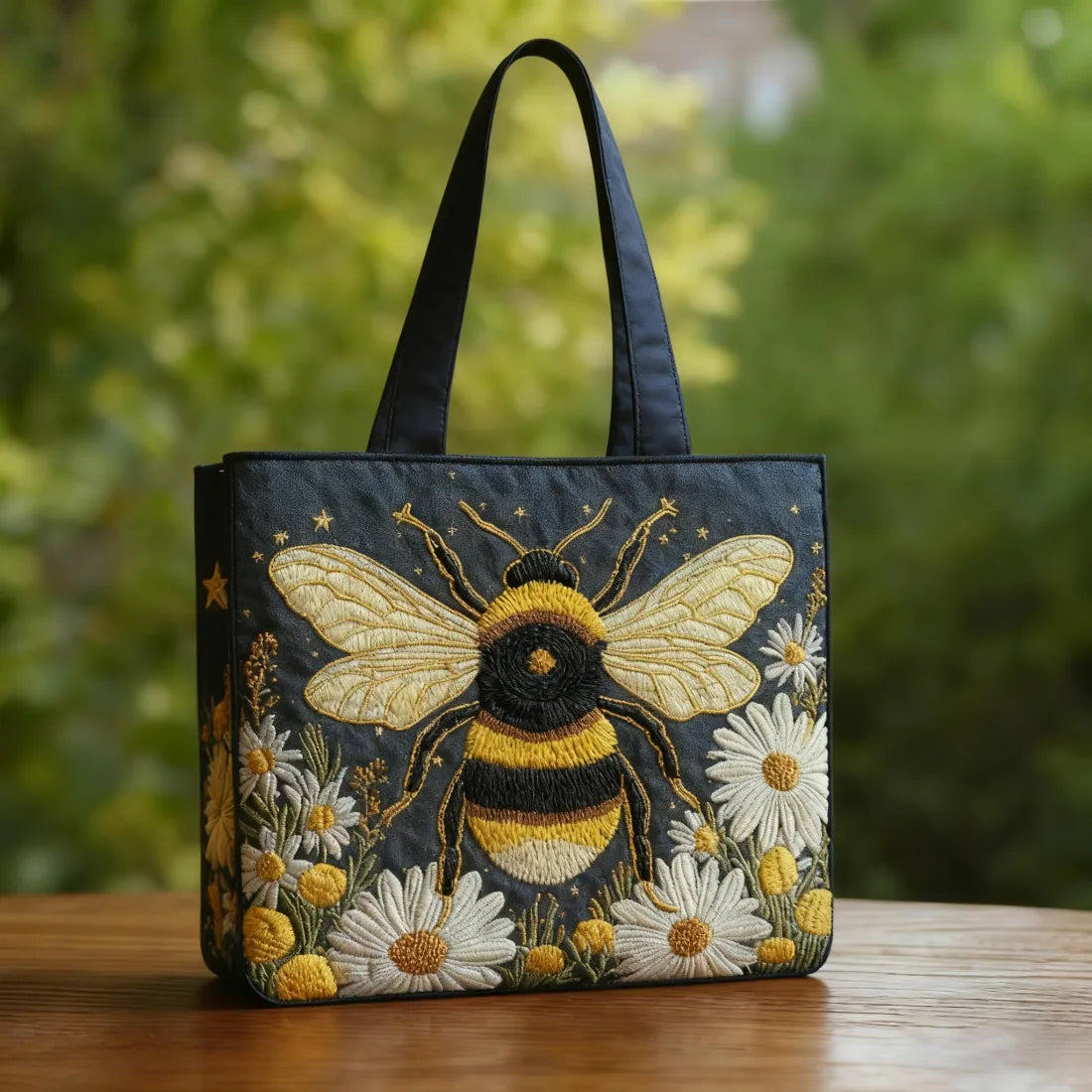 Bolsa de Abeja Hecha a Mano con Margaritas y Estrellas