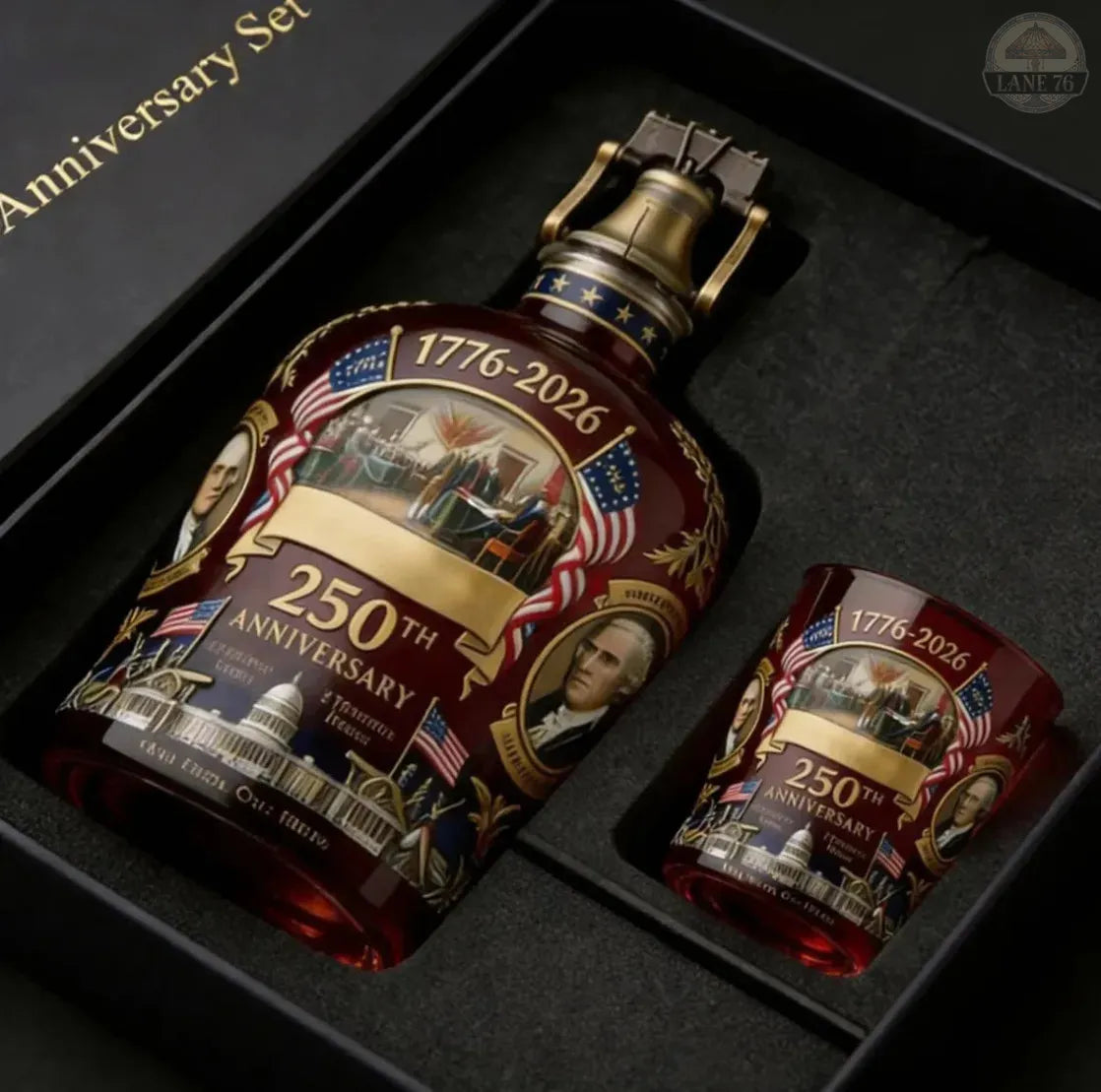 Decantador de Whisky y Juego de Copas del 250 Aniversario