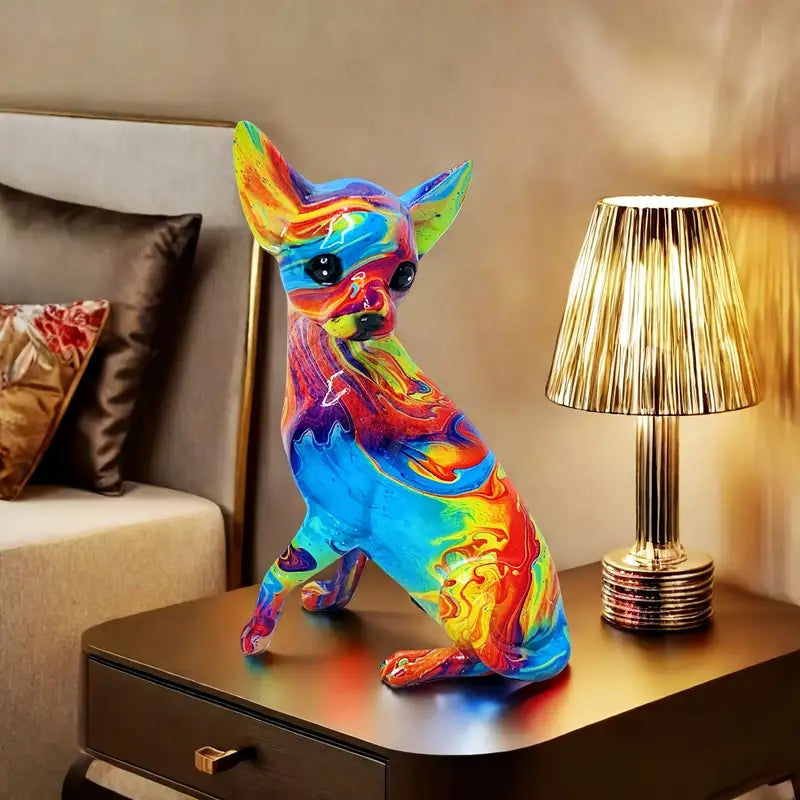 Lámpara de Mesa Chihuahua de Resina Vibrante